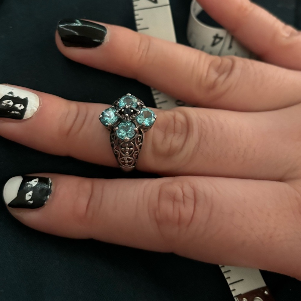 Blue topaz ring